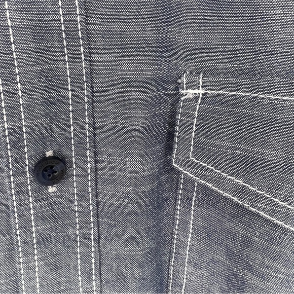 Woolrich Chambray Mens Button Down Short Sleeve Size XXL 2XL - Picture 3 of 5